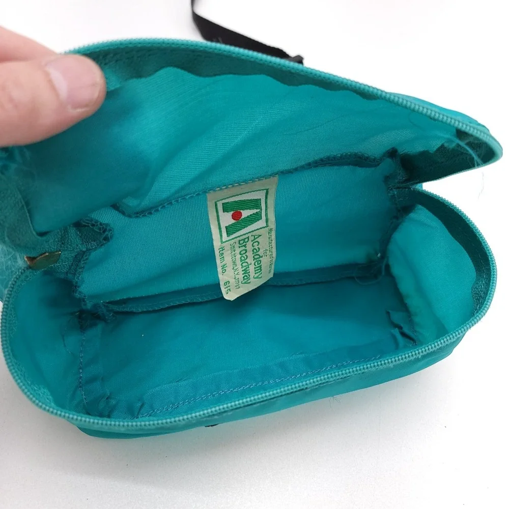 Vintage Academy Broadway Hip Pocket‎ Fanny Pack Teal Green Black Retro 70's Y2K